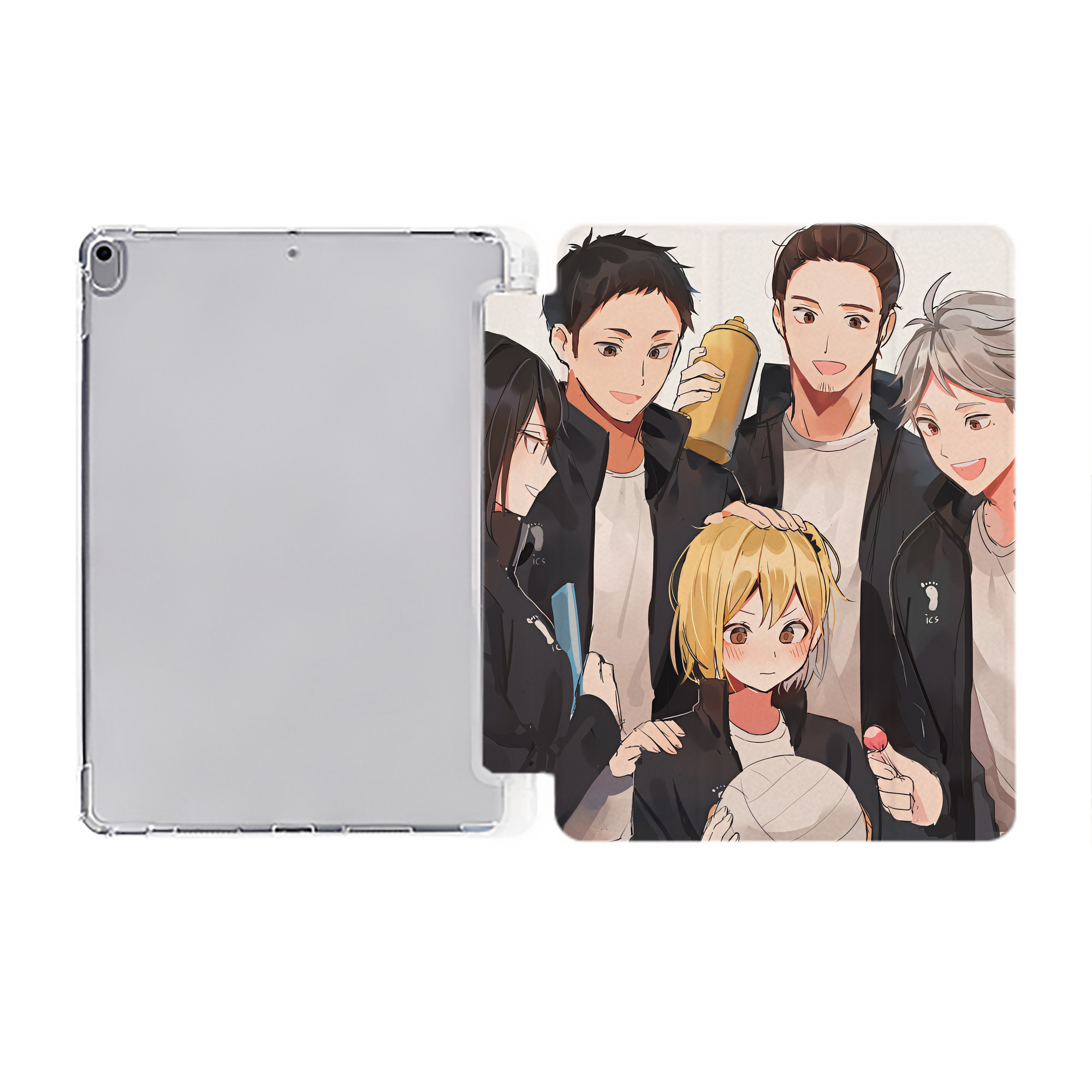 （画像用） ハイキュー!! Haikyu!! IPad ケース ペン収納付き 三つ折りスタンド PUレザー×シリコン 対応機種9.5/10.5/10.9インチ